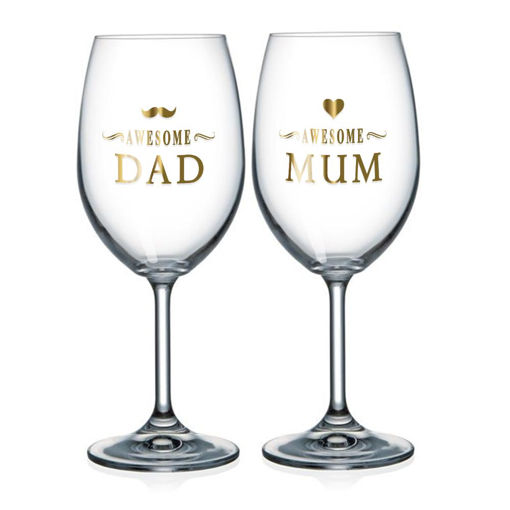 Picture of PAIR WINE GLASSES MUM & DAD